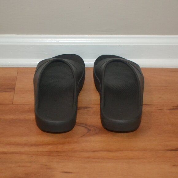 OOFOS Women's OOahh Black Platform Heel Women’s Comfort Slide Sandals Size 9 - Picture 3 of 7